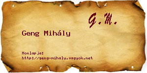 Geng Mihály névjegykártya